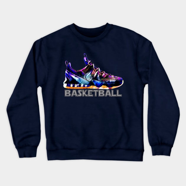 Funny Basketball Shoes Design  Gift Idea Crewneck Sweatshirt by werdanepo